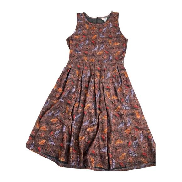 LuLaRoe Sleeveless Midi Dress Pockets‎ Birds Parakeet Sz XL - Picture 5 of 8